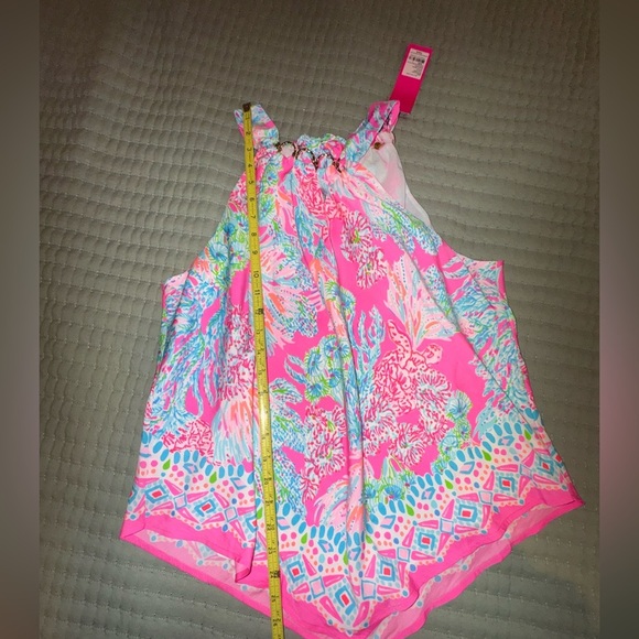 Lilly Pulitzer Julien "Seaing things" Prosecco pink Halter Top. Size Large NWT - Picture 10 of 15